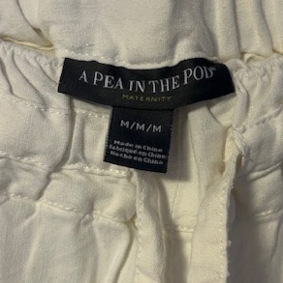 A Pea in the pod under Maternity underbelly white Linen pants - M - Picture 3 of 7